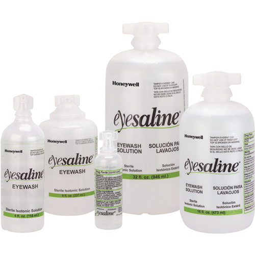 Bouteilles de solution saline pour douche oculaire, Bouteille Plein, 4 oz Les Fournitures Industrielles Méga