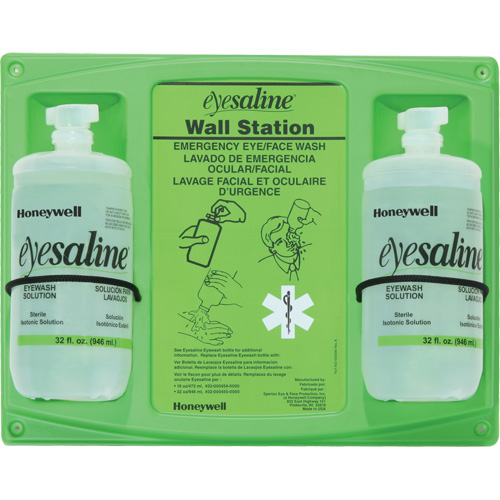 Saline Eyewash Wall Station, Double Les Fournitures Industrielles Méga