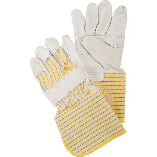 Patch Palm Fitters Gloves, Large, Grain Cowhide Palm, Cotton Inner Lining Les Fournitures Industrielles Méga