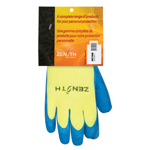 Gants haute visibilit&eacute; doubl&eacute;s d'acrylique de caoutchouc naturel, 9, R&ecirc;vetement Latex de caoutchouc, Calibre 7, Enveloppe en Acrylique Les Fournitures Industrielles Méga