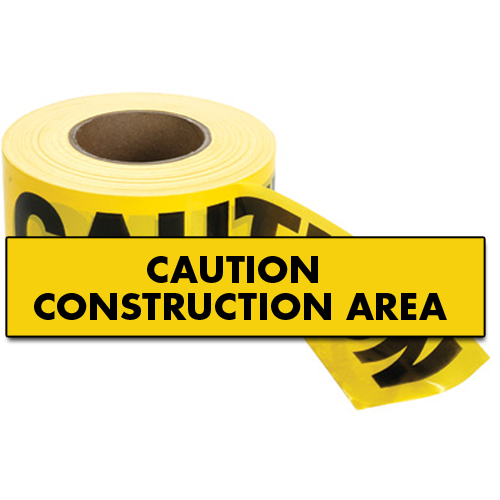 Rubans standards pour barricades, Anglais, 3" la x 1000' lo, 2 mils, Noir sur jaune Les Fournitures Industrielles Méga