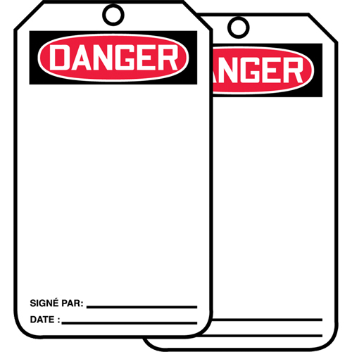 Safety Tags, Cardstock, 3-1/8" W x 5-7/8" H, French Les Fournitures Industrielles Méga