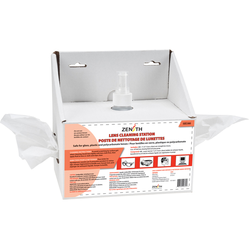 Disposable Lens Cleaning Station, Cardboard, 8" L x 4" D x 8" H Les Fournitures Industrielles Méga