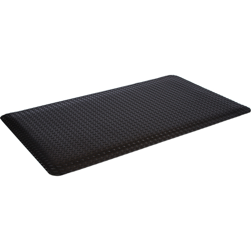 Tapis de style plateforme WD, Losange, 4' x 12' x 5/8", Noir, &eacute;ponge Les Fournitures Industrielles Méga