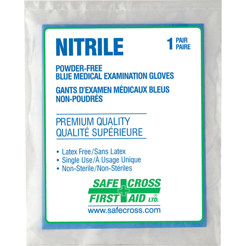 Gants d'examen m&eacute;dical, Grand, Nitrile, 5 mils, Sans poudre, Transparent, Classe 2 Les Fournitures Industrielles Méga
