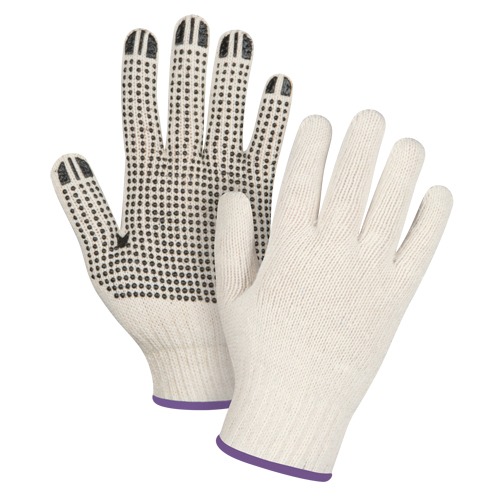 Heavyweight Dotted String Knit Gloves, Poly/Cotton, Single Sided, 7 Gauge, X-Small Les Fournitures Industrielles Méga