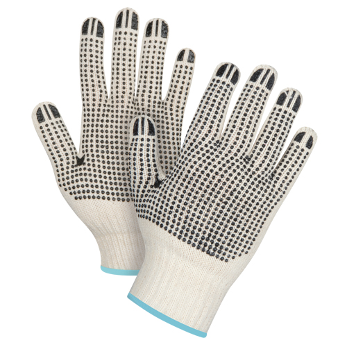 Gants tricot&eacute;s de poids lourd &agrave; deux c&ocirc;t&eacute;s avec pois, Poly/coton, Deux c&ocirc;t&eacute;s, Calibre 7, T-Grand Les Fournitures Industrielles Méga