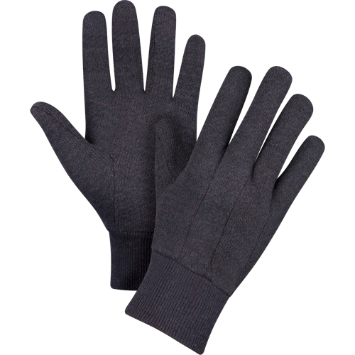 Jersey Gloves, Large, Brown, Unlined, Knit Wrist Les Fournitures Industrielles Méga