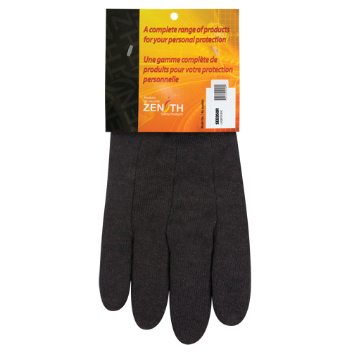 Jersey Gloves, Large, Brown, Unlined, Knit Wrist Les Fournitures Industrielles Méga