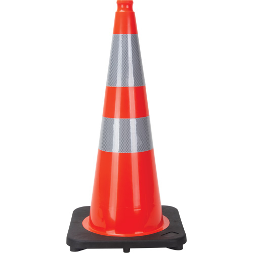 Traffic Cone, 28", Orange, 4" & 6" Reflective Collar(s) Les Fournitures Industrielles Méga