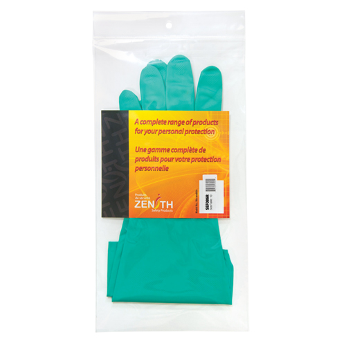 Gants r&eacute;sistants aux produits chimiques &agrave; prise en losange, Taille 10, 13" lo, Nitrile, Doublure en Ouat&eacute;e, 13 mils Les Fournitures Industrielles Méga