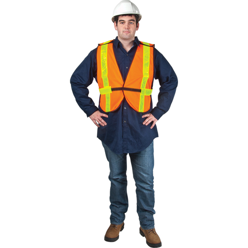 Veste de s&eacute;curit&eacute; d'usage standard, Orange haute visibilit&eacute;, Moyen, Polyester Les Fournitures Industrielles Méga