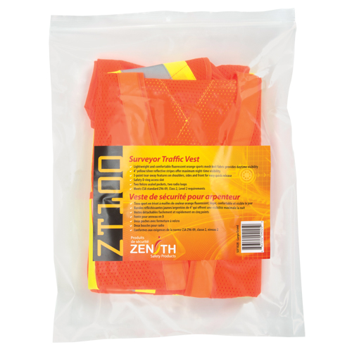 Veste de s&eacute;curit&eacute; pour arpenteur, Orange haute visibilit&eacute;, Grand, Polyester Les Fournitures Industrielles Méga