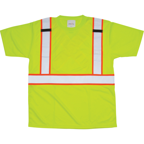 CSA Compliant T-Shirt, Polyester, Medium, High Visibility Lime-Yellow Les Fournitures Industrielles Méga