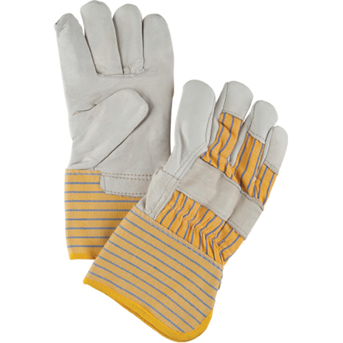 Abrasion-Resistant Winter-Lined Fitters Gloves, Large, Grain Cowhide Palm, Cotton Fleece Inner Lining Les Fournitures Industrielles Méga