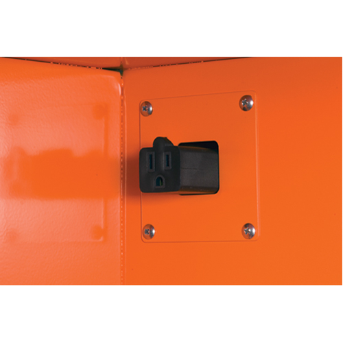 Armoires de rangement pour pr&eacute;paration aux situations d'urgence, Acier, 4 Tablettes, 65" h x 43" la x 18" P, Orange Les Fournitures Industrielles Méga