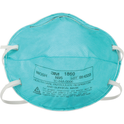 Respirateur 1860 contre les particules pour les soins de la sant&eacute;, N95, Certifi&eacute; NIOSH Les Fournitures Industrielles Méga
