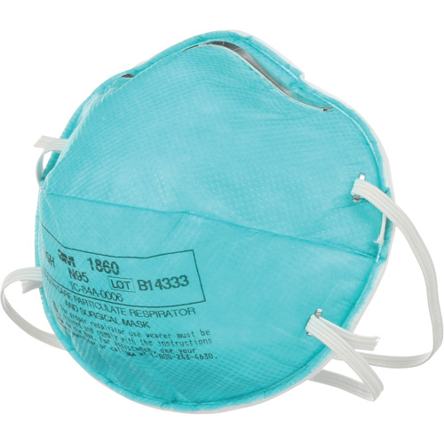 Respirateur 1860 contre les particules pour les soins de la sant&eacute;, N95, Certifi&eacute; NIOSH Les Fournitures Industrielles Méga