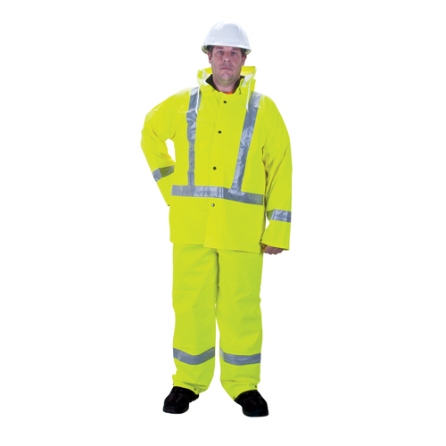 RZ900 Premium Traffic Rain Suit, Polyester/PVC, Medium, Lime-Yellow Les Fournitures Industrielles Méga