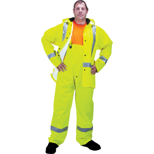 RZ900 Premium Traffic Rain Suit, Polyester/PVC, Medium, Lime-Yellow Les Fournitures Industrielles Méga