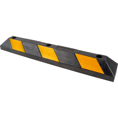 Butoir pour espace de stationnement, Caoutchouc, 3' l, Noir/Jaune Les Fournitures Industrielles Méga