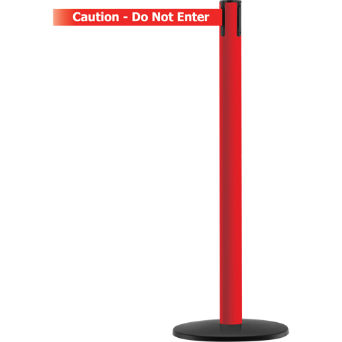 Advance TensaBarrier&reg; Barrier Post, Steel, 36" H, White/Red Tape, 7.5' Tape Length Les Fournitures Industrielles Méga