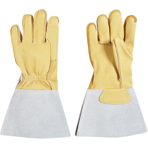 Gants pour monteur de lignes, Grand, Paume en Cuir fleur de vache, Doublure en Coton Les Fournitures Industrielles Méga