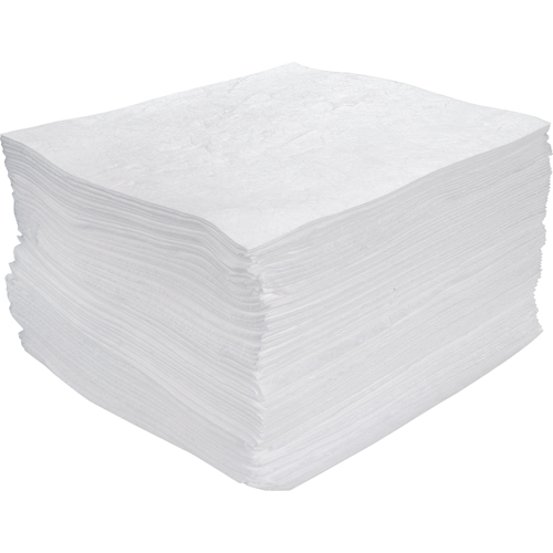 Premium Meltblown Sorbent Pads, Oil Only, 15" x 17", 30 gal. Absorbancy Les Fournitures Industrielles Méga