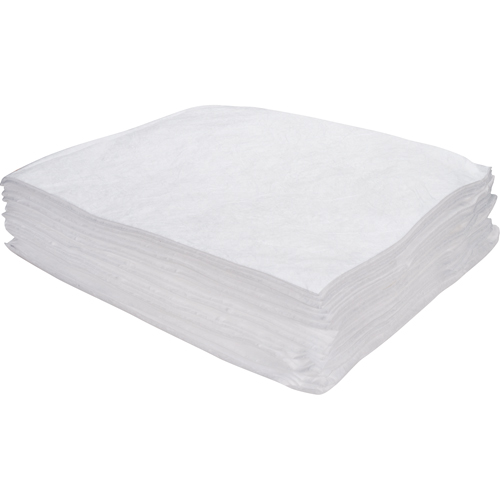 Feuilles absorbantes souffl&eacute;es de premi&egrave;re qualit&eacute;, Huile seulement, 15" x 17", 8 gal. d'absorption Les Fournitures Industrielles Méga
