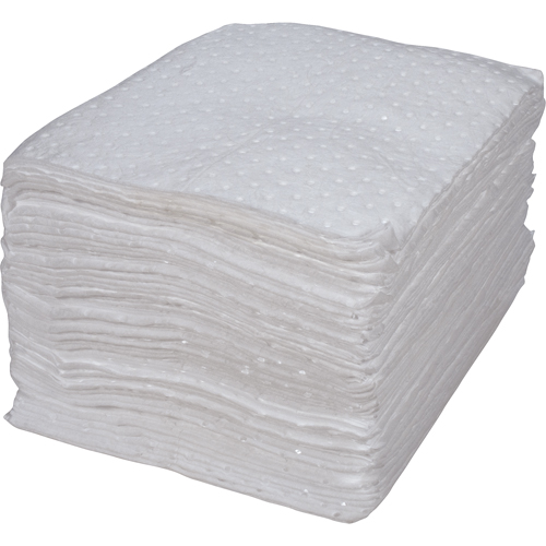 Feuilles absorbantes li&eacute;es de premi&egrave;re qualit&eacute;, Huile seulement, 15" x 17", 25 gal. d'absorption Les Fournitures Industrielles Méga