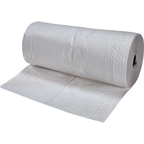 Feuilles absorbantes en fibres fines de premi&egrave;re qualit&eacute;, Poids moyen, 150' lo x 30" la, Absorption 40 gal. Les Fournitures Industrielles Méga