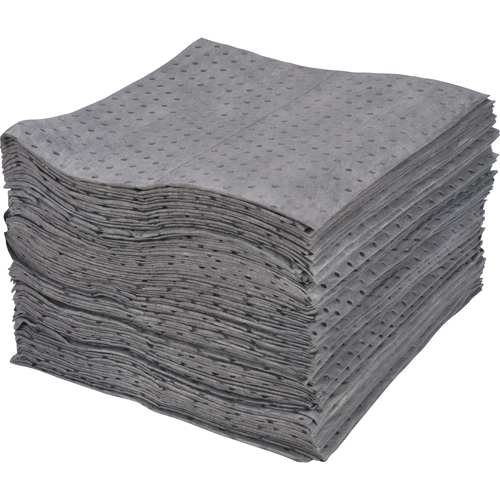 Feuilles absorbantes lamin&eacute;es (SMS) de premi&egrave;re qualit&eacute;, Universel, 15" x 17", 25 gal. d'absorption Les Fournitures Industrielles Méga