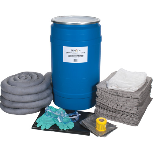 Large-Capacity Spill Kit, Universal, Drum, 30 US gal. Absorbancy Les Fournitures Industrielles Méga