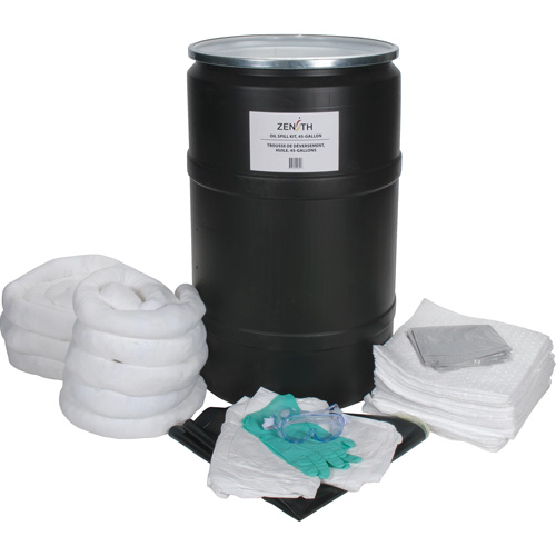 Trousse de lutte contre les d&eacute;versements, Huile seulement, Baril, Absorbance de 55 gal. US Les Fournitures Industrielles Méga