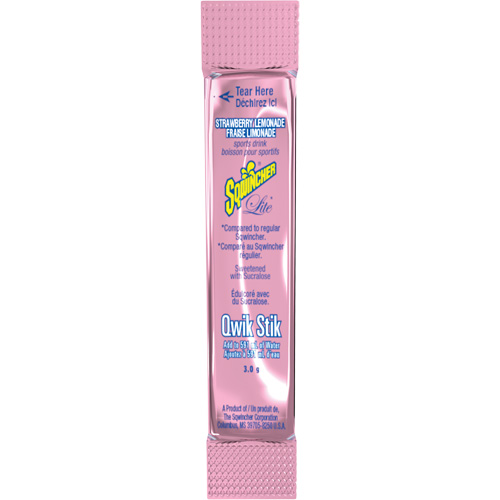 Sqwincher&reg; Boisson de r&eacute;hydratation ZERO Qwik Stik, Emballage-portion, Limonade aux fraises Les Fournitures Industrielles Méga