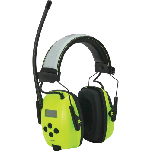 Casques-radio num&eacute;riques &agrave; haute visibilit&eacute; Sync de Howard Leight, Style Bandeau, 25 dB Les Fournitures Industrielles Méga