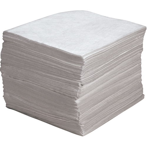 Premium Meltblown Sorbent Pads, Oil Only, 15" x 17", 30 gal. Absorbancy Les Fournitures Industrielles Méga