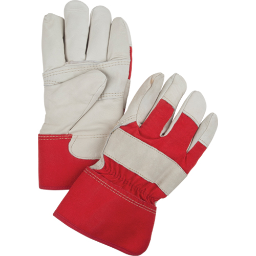 Gants d'ajusteur rouge & blanc doubl&eacute;s pour l'hiver, Grand, Paume en Cuir fleur de vache, Doublure en Boa Les Fournitures Industrielles Méga