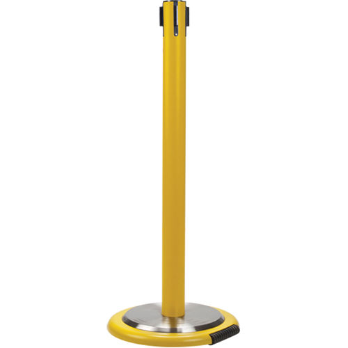 Poteau r&eacute;cepteur pour barri&egrave;res sur pieds pour le contr&ocirc;le des foules avec roues, Hauteur de 35", Jaune Les Fournitures Industrielles Méga