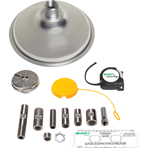 Axion Advantage&reg; Shower & Eye/Face Wash Upgrade Kit with Stainless Steel Eye/Face Wash Head & Showerhead Les Fournitures Industrielles Méga