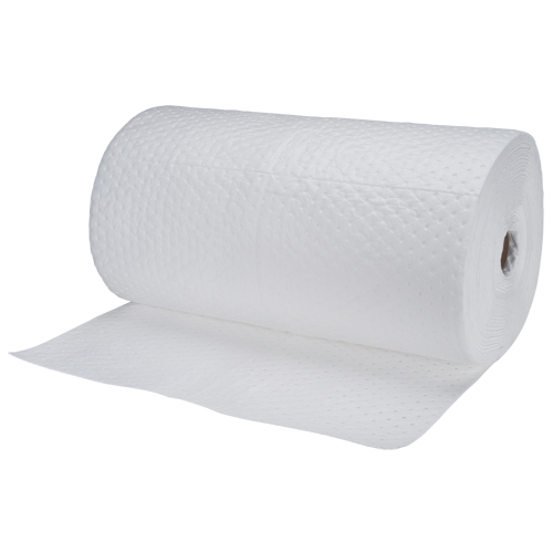 Rouleaux absorbants en fibres fines de calibre industriel, Poids moyen, 150' lo x 30" la, Absorption 50 gal. Les Fournitures Industrielles Méga