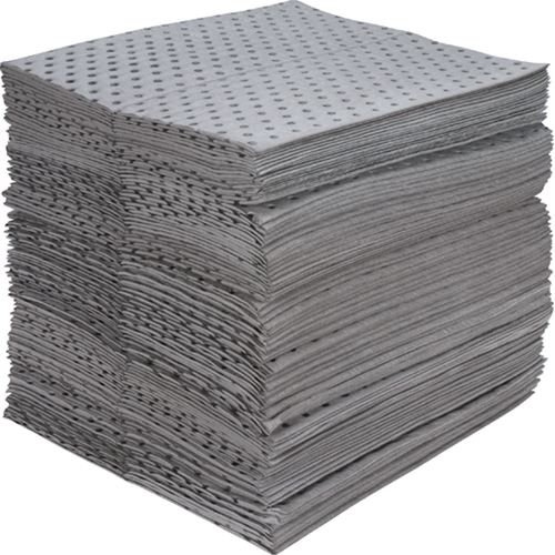 Industrial-Grade Fine Fibre Sorbent Pads, Universal, 15" x 17", 40 gal. Absorbancy Les Fournitures Industrielles Méga