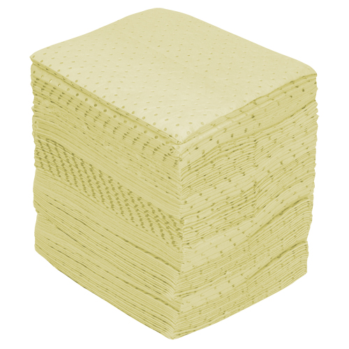 Industrial-Grade Fine Fibre Sorbent Pads, Hazmat, 15" x 17", 40 gal. Absorbancy Les Fournitures Industrielles Méga