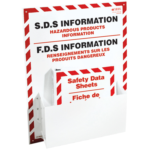 Postes d'information de fiches de donn&eacute;es de s&eacute;curit&eacute;, Anglais & français, Compris reliures Les Fournitures Industrielles Méga