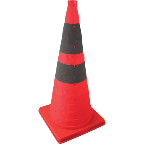 Collapsible Lighted Cone, 28" H, Orange Les Fournitures Industrielles Méga