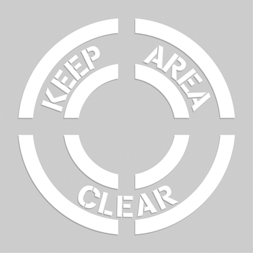 Floor Marking Stencils - Keep Area Clear, Pictogram, 20" x 20" Les Fournitures Industrielles Méga