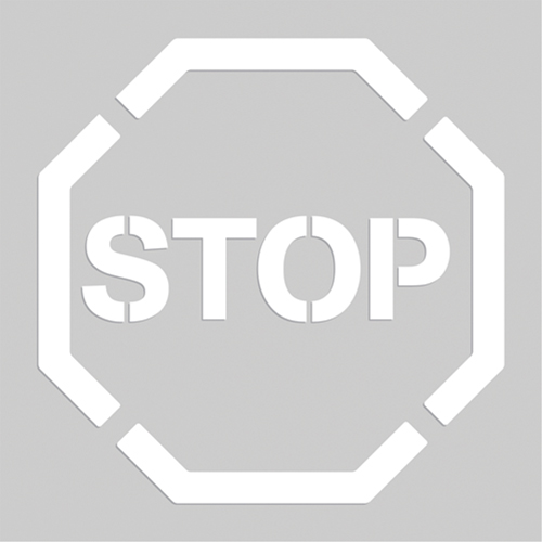 Floor Marking Stencils - Stop, Pictogram, 20" x 20" Les Fournitures Industrielles Méga