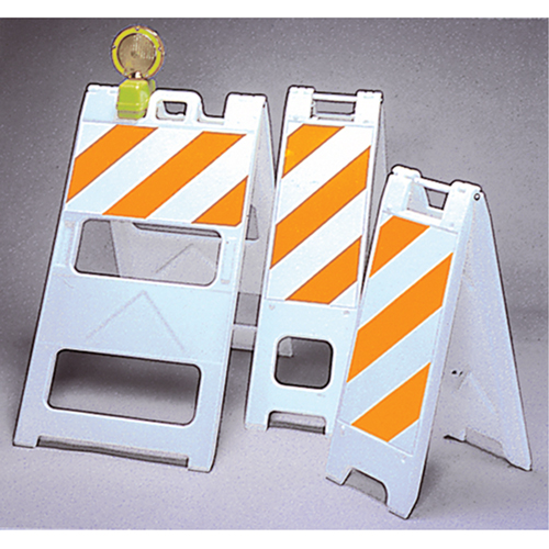 Barricades, Folding, 13" L x 45" H, Orange/White Les Fournitures Industrielles Méga