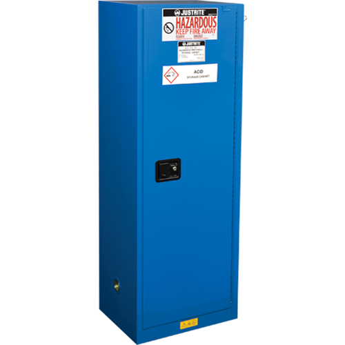 Armoires &eacute;troites doubl&eacute;es pour rangement de mati&egrave;res dangereuses Chem-Cor, 22 gal., 23,25" x 65" x 18" Les Fournitures Industrielles Méga