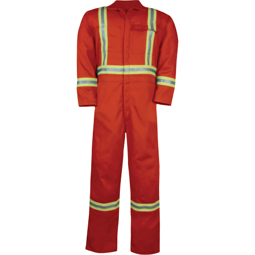 Unlined Hi-Vis Coveralls, Size Small, Orange Les Fournitures Industrielles Méga